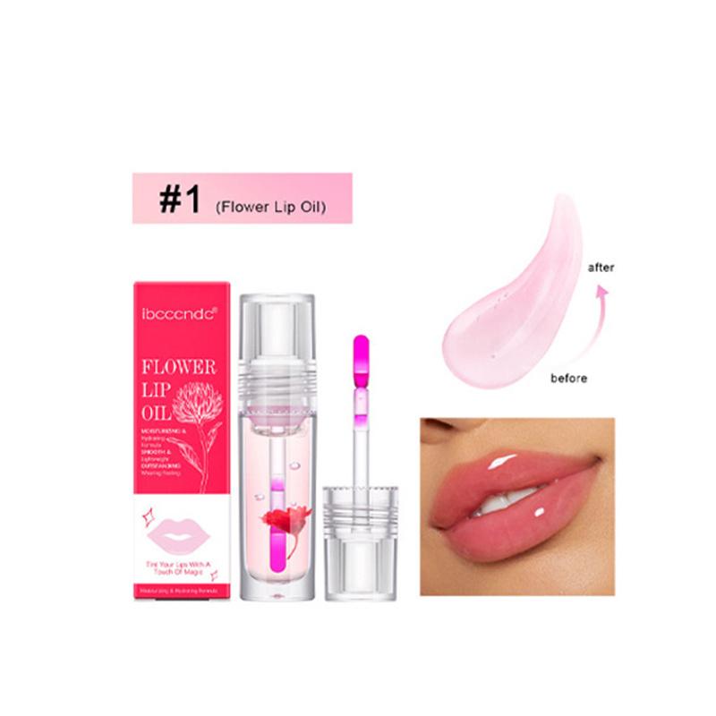 Цветочное масло для губ, увлажняющее, меняющее цвет глазурь для губ, прозрачная медовая стеклянная маска для губ