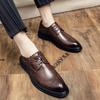 Trend Spring Summer Wedding Groom Casual Shoes Korean Version British Style Dress Best Man Small Leather Shoes Men's Block Shoes