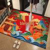 Prosperity Red Diatom Mud Door Mat - Festive Entryway Carpet for New Year & Spring Festival