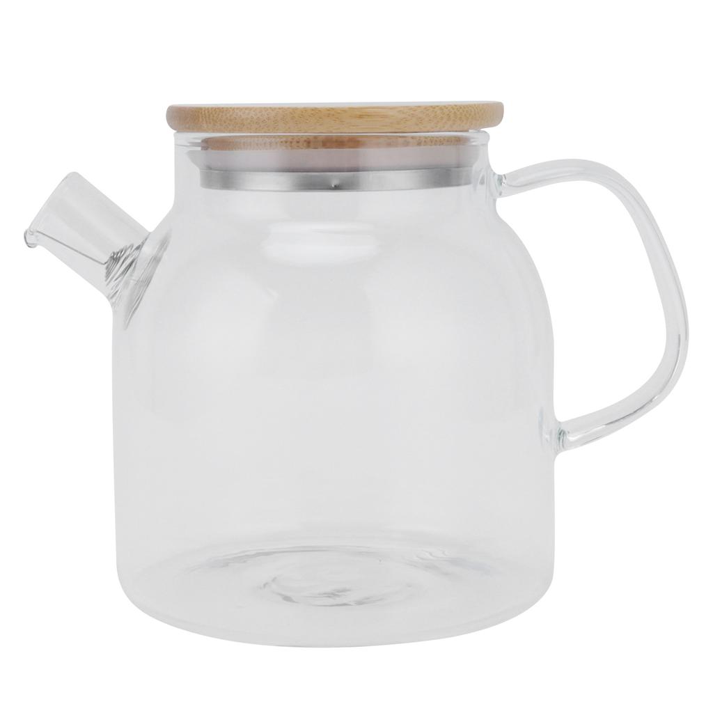 Transparent Glass Tea Pot 600ml Large Capacity Heat Resistant Water Kettle for Home Office Use