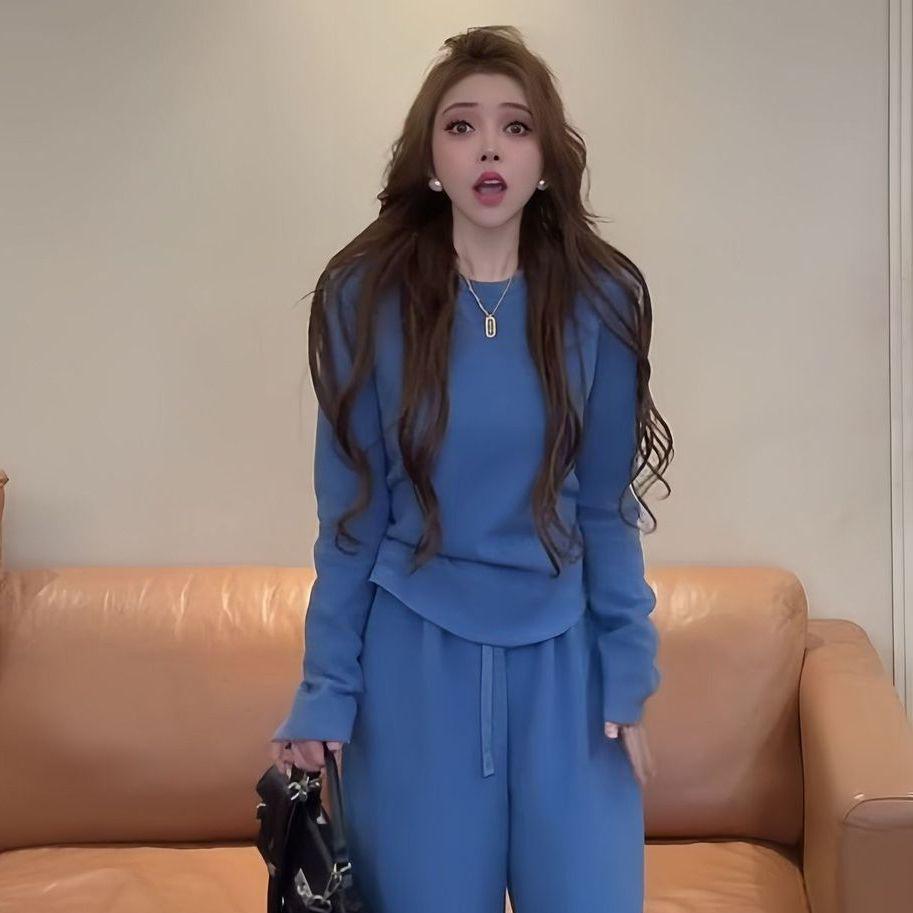 

Korean Autumn/Winter 2025 Women s Casual Outfit - Gentle Style Top & Pants Set S Suggests 80-95 jin