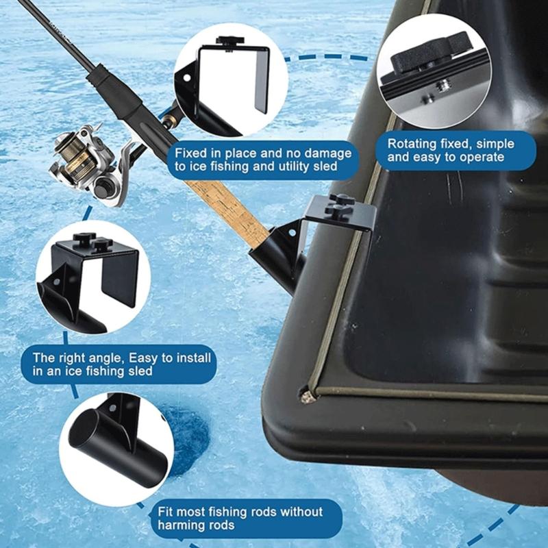 Heavy Duty Metal Ice Fishing Sled Rod Holder Replacement Fishing Poles Storage Rack Fishing Accessories Enduring