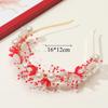 Sweet Style Flower Garland Headband Simple Design Bride Wedding Crown Beaded Headpiece  Children