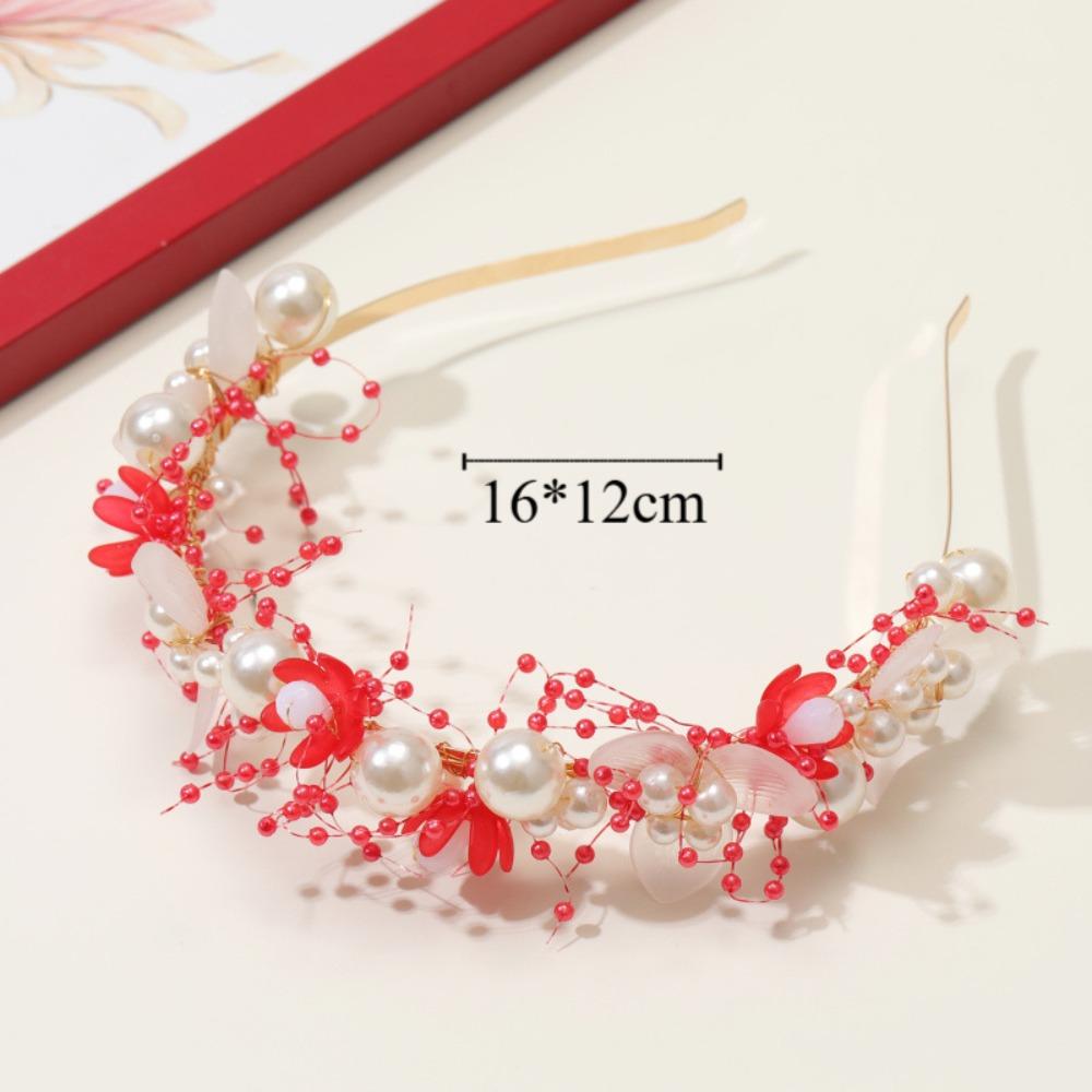 Sweet Style Flower Garland Headband Simple Design Bride Wedding Crown Beaded Headpiece Children