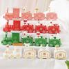 Wooden Mini Train Decor Set Christmas Party Snowman Ornament Plastic or Wooden Tabletop Cake Decoration Props Train Kids Toys