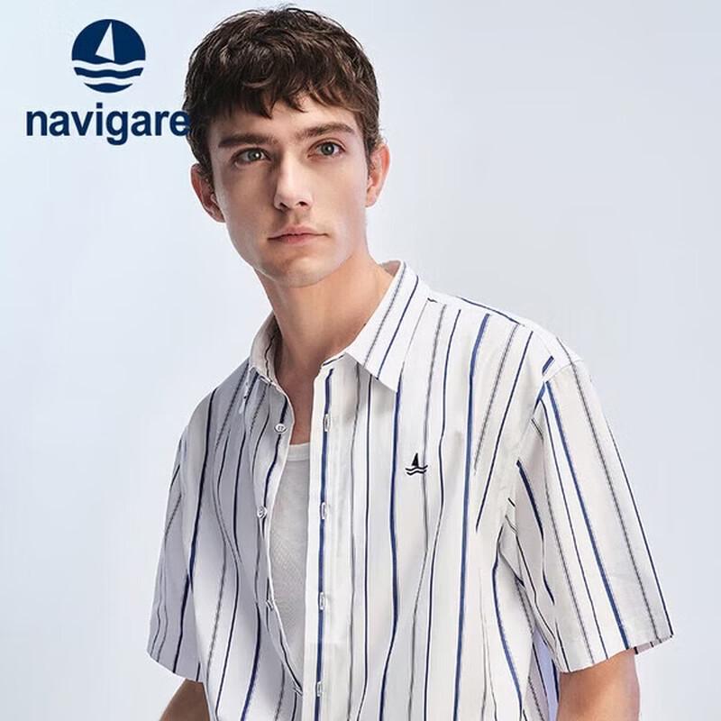 Navigare Men s Striped Cool-Touch Short Sleeve Shirt L