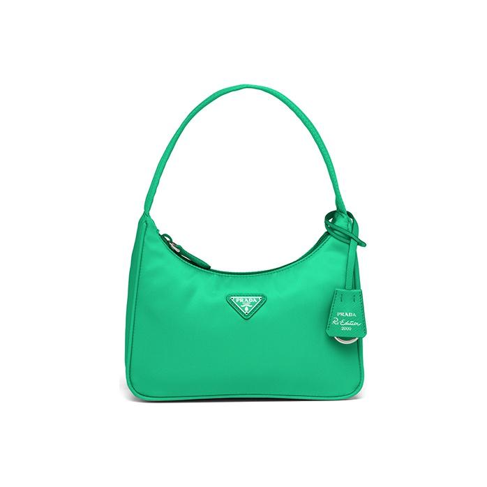 

Prada Triangle Logo Nylon Underarm Bag Women Handbags Mint-Green 1NE515-2DH0-F0223 Basic Set (Bag+Dust Bag)