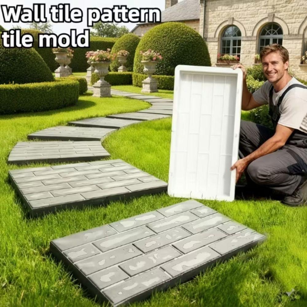 I-Shaped Concrete Paver Molds Long Shape Reusable Pavement Floor Template Non-Slip Easy Release Anti-Slip Floor Tile Template