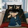 Anime Detective Conan Cartoon Bedding Set,Duvet Cover Bed Set Quilt Cover Pillowcase,King Queen Twin Size Boys Girls Adults