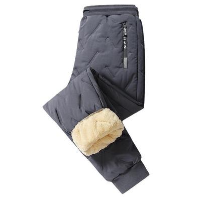Herre Vinter Tykke Sportsbukser med Tilsatt Fleece, Varme Lammeull Joggebukser, Oversized Løse Fritidsbukser
