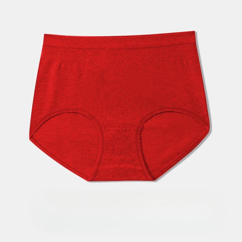 Big Size Female Spring and Autumn Color Cotton High Waist and Belly Without Trace High Stretch Briefs