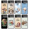 Animal Cute Cartoon Sloth Coffee Case For Samsung Galaxy Z Flip 7 6 5 4 3 Z Flip7 Flip6 Flip5 Flip4 5G Phone Cover Flip3 Folding