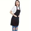 Black Solid Color Kitchen Apron Set, Unisex, Cross-back, Polyester, 12 Pieces