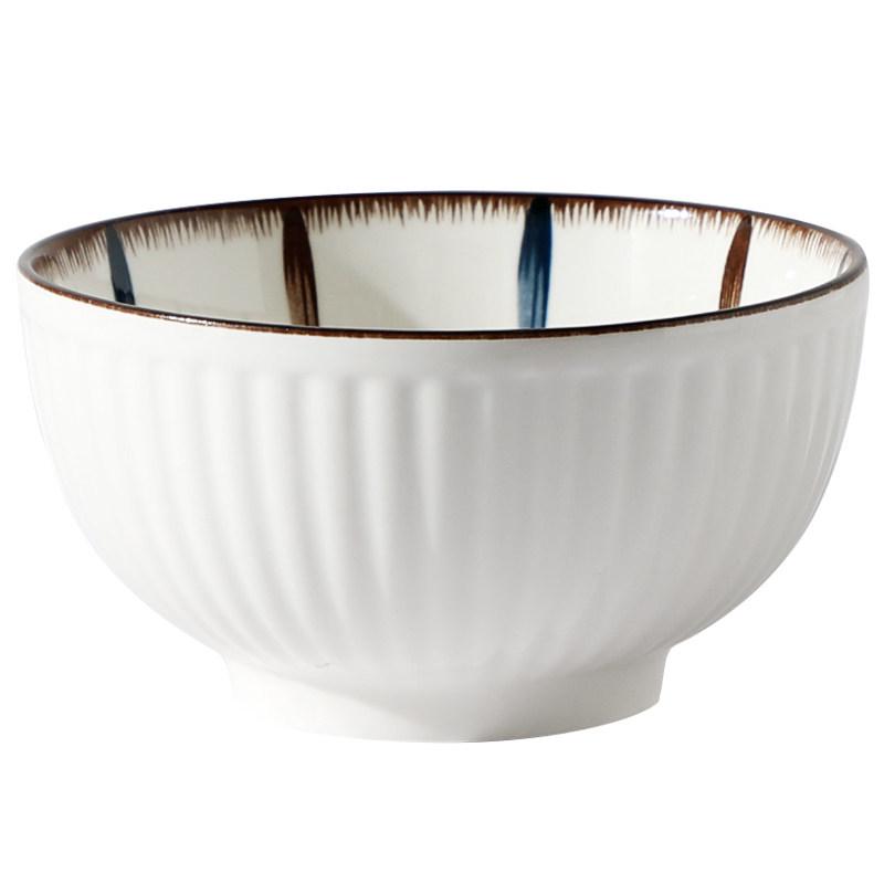 Japanese Ceramic Tableware Set: Microwaveable Rice Bowls, Plates, Noodle Bowls, and Large Soup Bowls for Home Use
