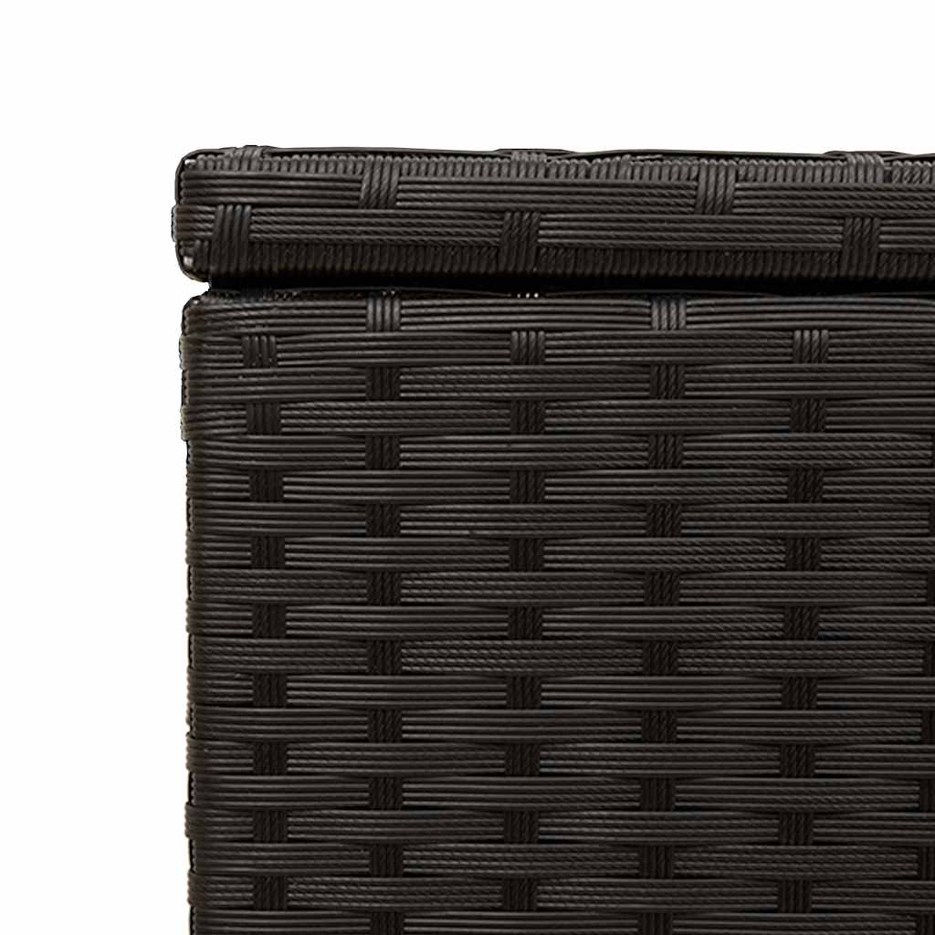 Garden Storage Box with Wheels Black 190 L Poly Rattan