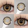 EYESHARE 1 Pair Colorful Contact Lenses 0.00~ -6.00 Myopia Prescription Brown Natural Lenses Yearly Beauty Pupils