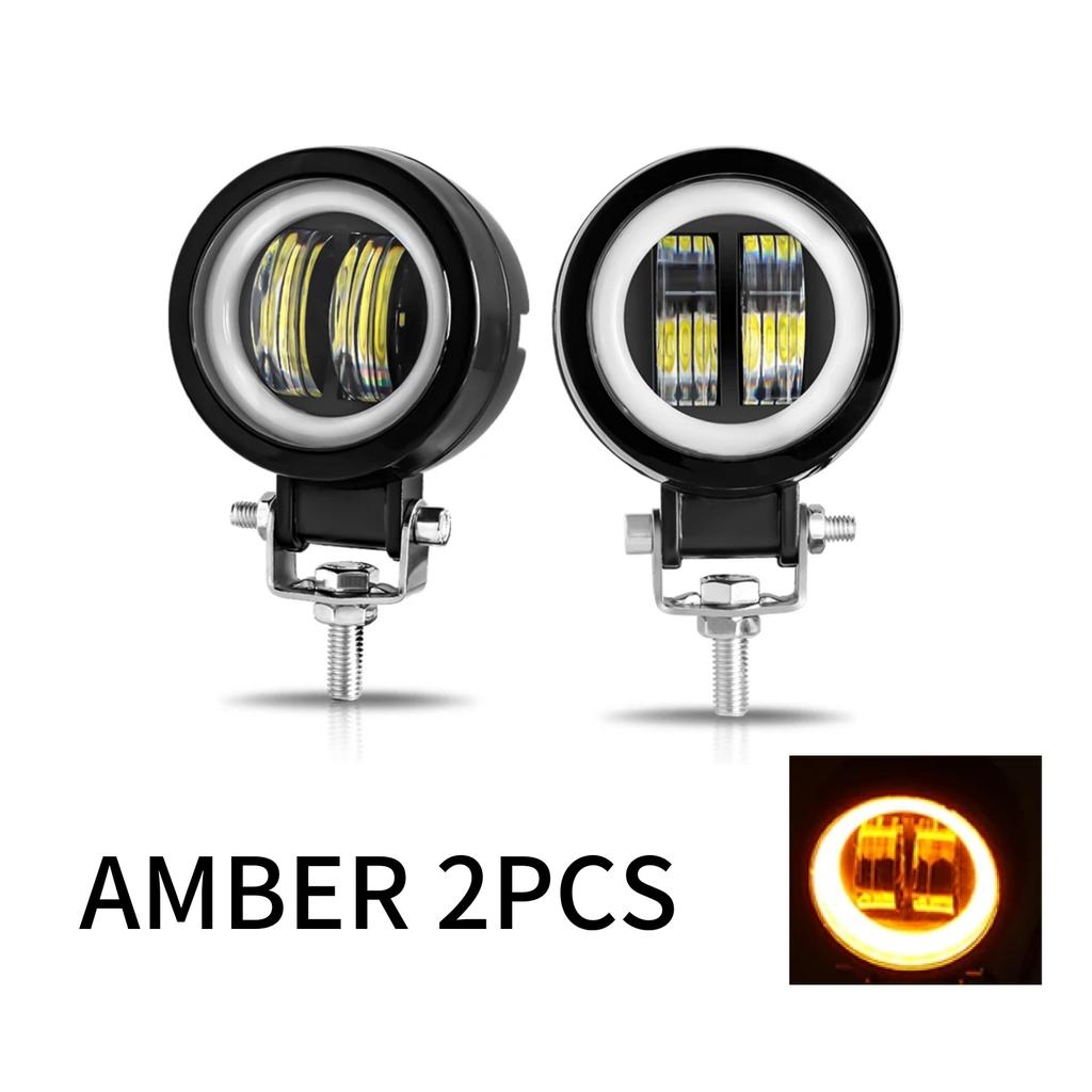 3INCH 20W Motorcycle LED Angel Eye Work Light Bar Spot Lamp Offroad Car Boat Truck SUV Pickup 12V 24V Driving Fog Lamp Headlight