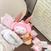 My Melody Plush Keychain Hairpin Cute My Sweet Piano Head Shape Bowknot Fluffy Plush Hairpin Barrettes Bangs Clip Girls