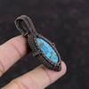 Copper Blue Turquoise Pendant Copper Wire Wrapped Pendant Awesome Gemstone Jewelry Handmade Pendant Copper Wire Wrap Jewelry Gift For Mother