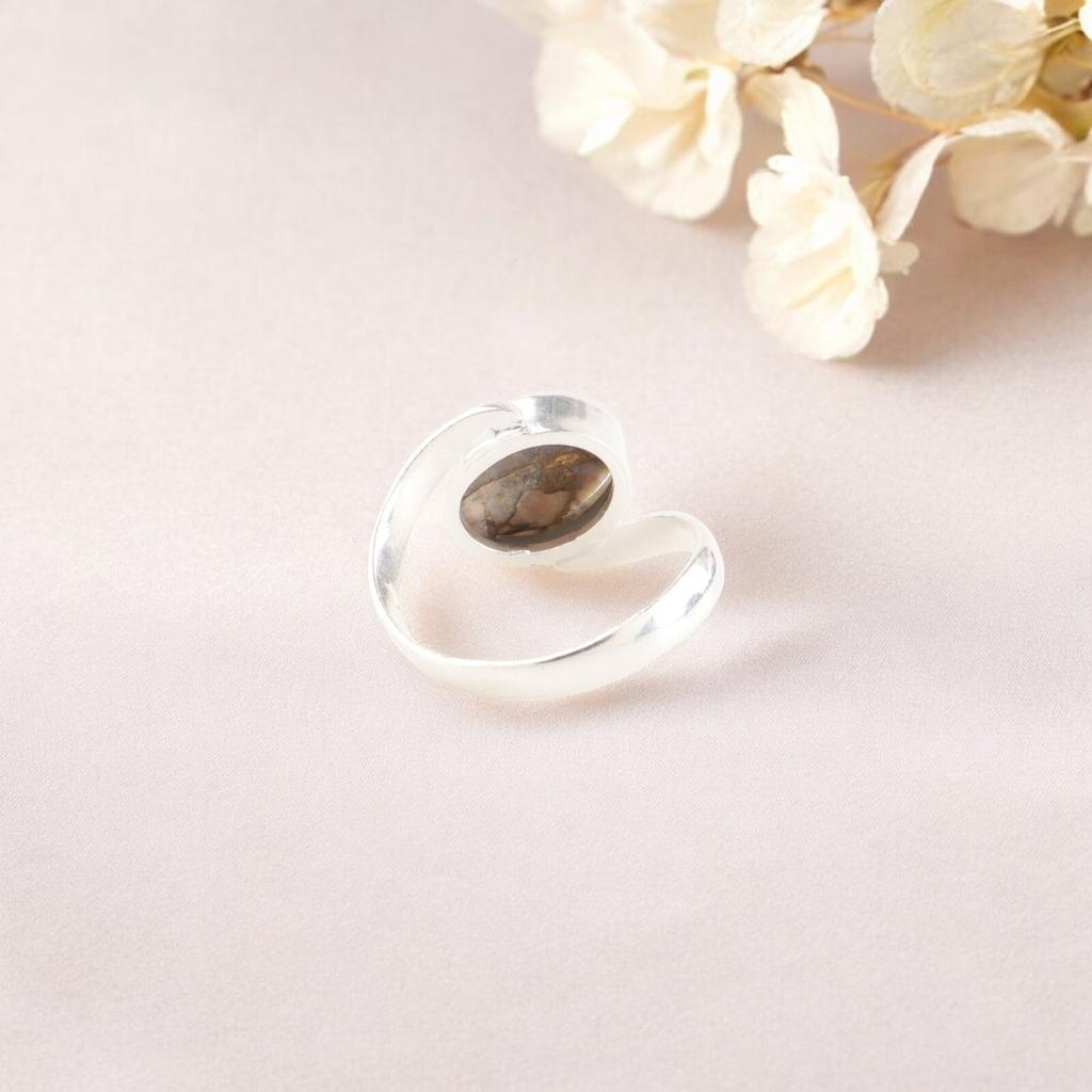 Pink Opal Copper Turquoise Gemstone 925 Sterling Silver Jewelry Handmade Ring RR-53-46