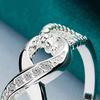 Infinity Knot Promise Ring for Her Cubic Zirconia Engagement Ring Sparkling Wedding Band for Women Anniversary Jewelry Gift