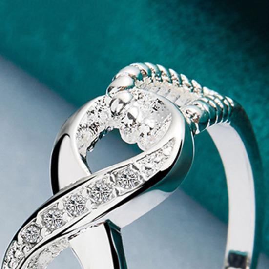 Infinity Knot Promise Ring for Her Cubic Zirconia Engagement Ring Sparkling Wedding Band for Women Anniversary Jewelry Gift