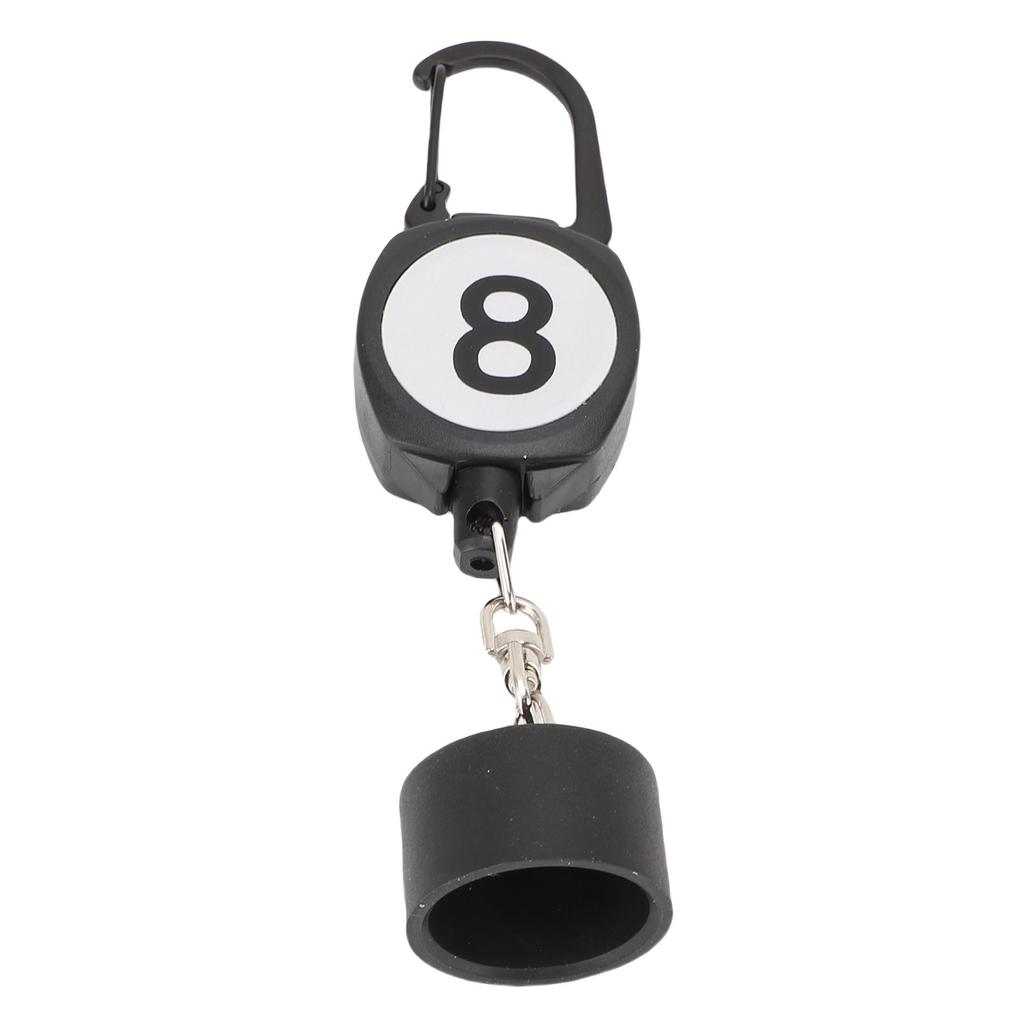 Billiard Chalk Holder ABS Portable Pool Chalk Holder with Retractable Rope Buckle for Billiard Accessory Round