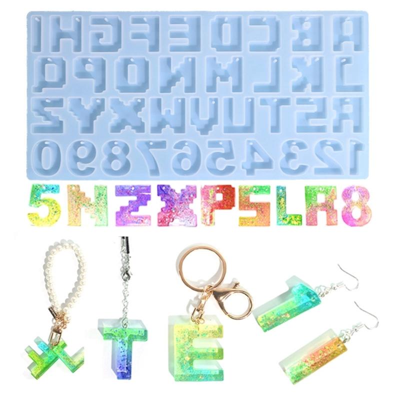 Letter A To Z Mold Alphabets & Number Silicone Mold Epoxy Resin Mold for Jewelry Making Findings Supplies Accessories