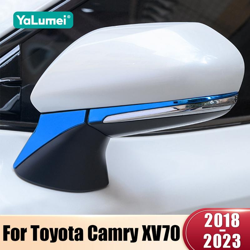 For Toyota Camry XV70 2018 Hybrid Stainless Car Rearview Mirror Side Molding Cover Trim Strip Stickers