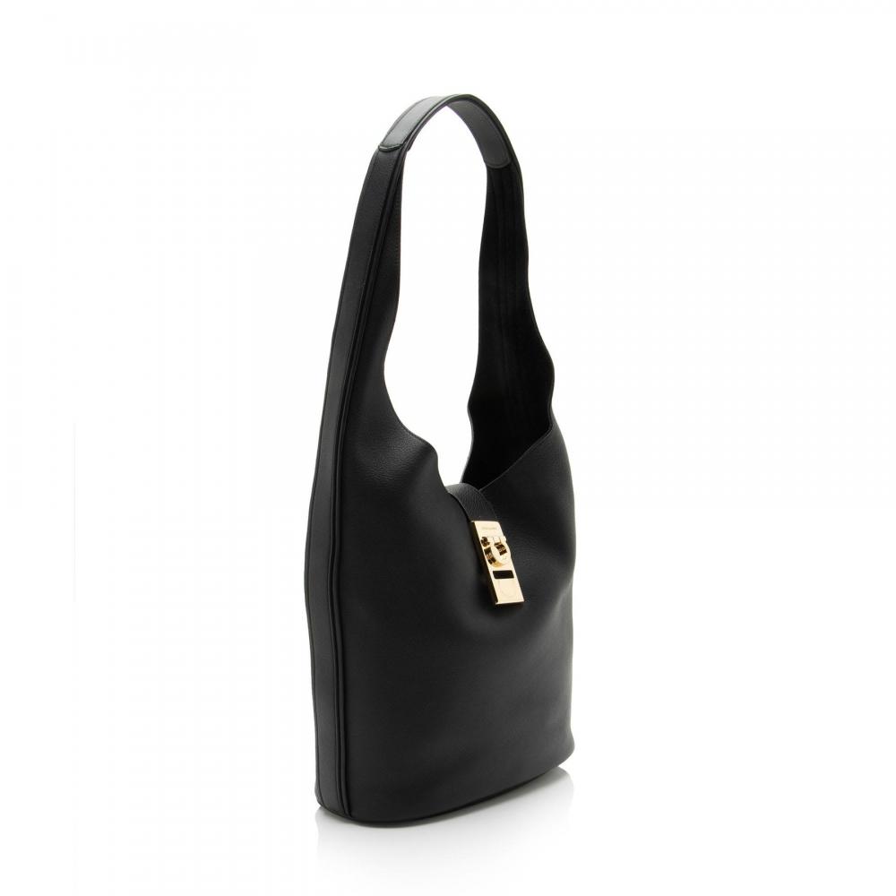Salvatore Ferragamo Archivo Gancio Large Hobo Black