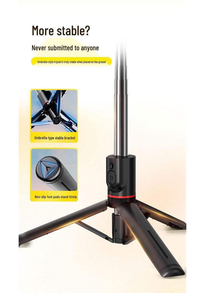 Custom Logo Mobile Phone Holder & Anti-Shake Retractable Selfie Stick Tripod for Live Streaming & Photography