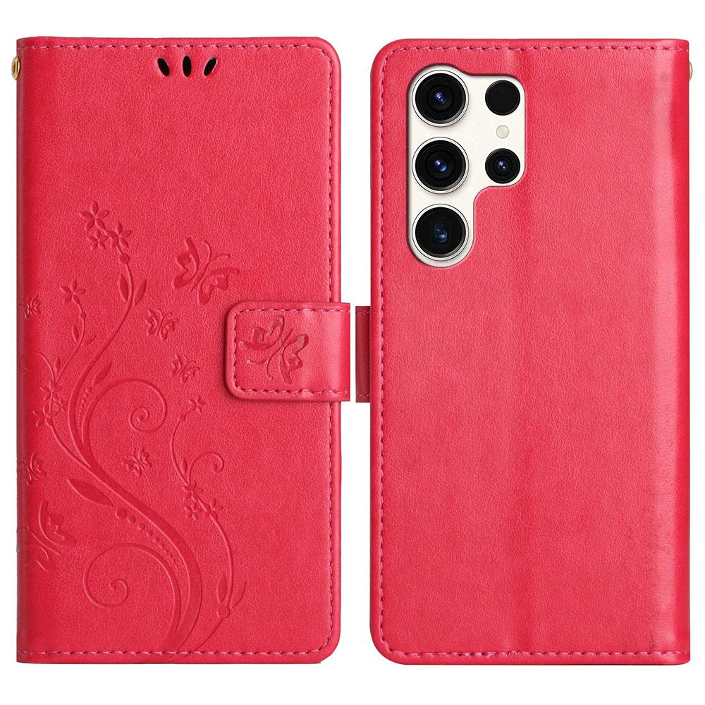 Pro pouzdro Samsung Galaxy S25 Ultra PU kůže Kryt peněženky na telefon s popruhem