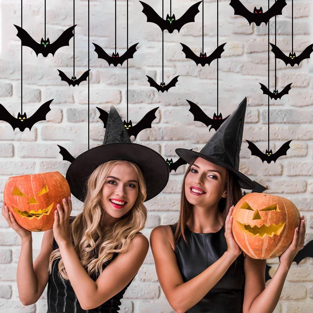 Spooky Bats Wall Decor with Eyes Simulation Bat Pendant Hanging Spooky Bats  Haunted House