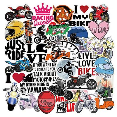 Motorcycle Sticker Set, 50 Pieces, Waterproof Motor Car Seals, Suitable for Suitcases, Motorcycles, Helmets, Etc