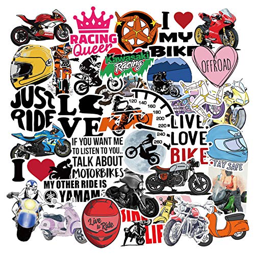 

Motorcycle Sticker Set, 50 Pieces, Waterproof Motor Car Seals, Suitable for Suitcases, Motorcycles, Helmets, etc