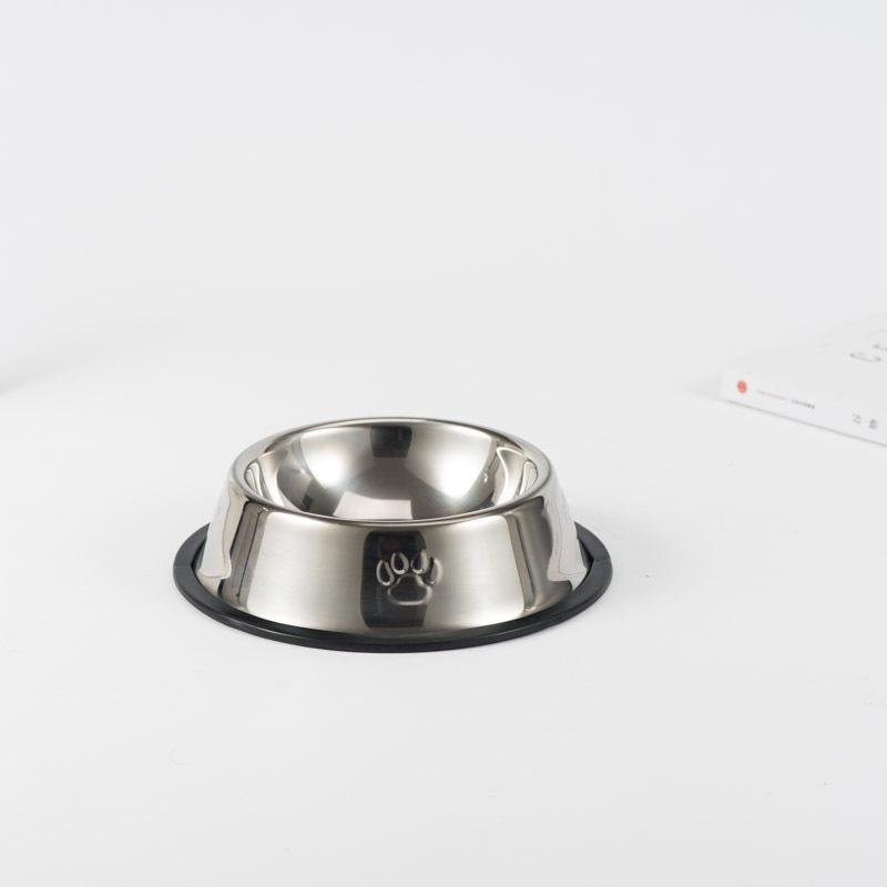 Non-Slip Stainless Steel Pet Bowl with Footprints - Ideal for Dogs and Cats Food/Feeding Utensil
