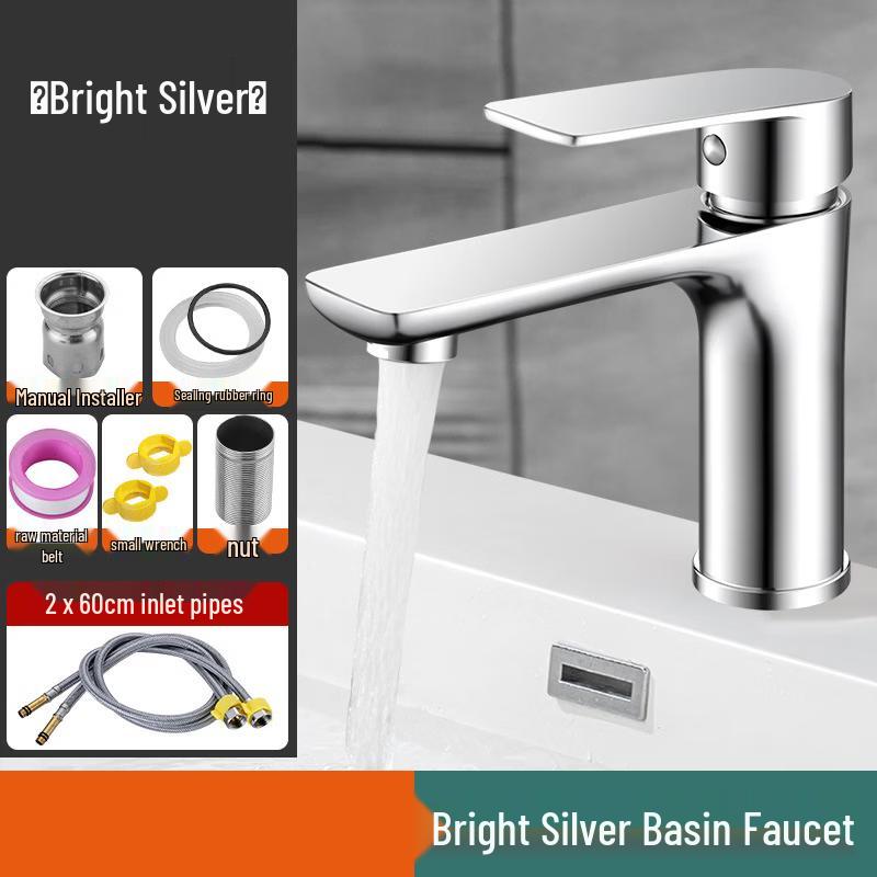 

TLXT Hot & Cold Silver Copper Basin Faucet