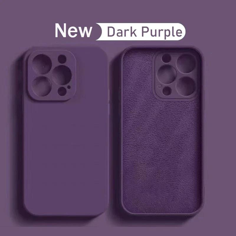 Portable Luxury Liquid Silicone Protection Phone Case for iPhone 14 15 13 12 11 Pro Max Mini X XR XS 8 Plus Shockproof Soft Case