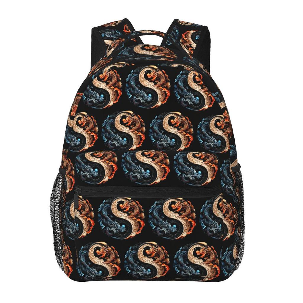 Chinese Dragon Loong Print Backpack Student Boys Girls BookBag Children School Bag Computer Shoulder Bags for Men Women