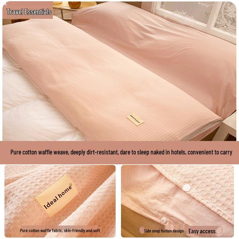 Cestovní spací pytel a povlak na přikrývku z čisté bavlny - Přenosný, Ochrana proti nečistotám, 3dílný pro služební cesty