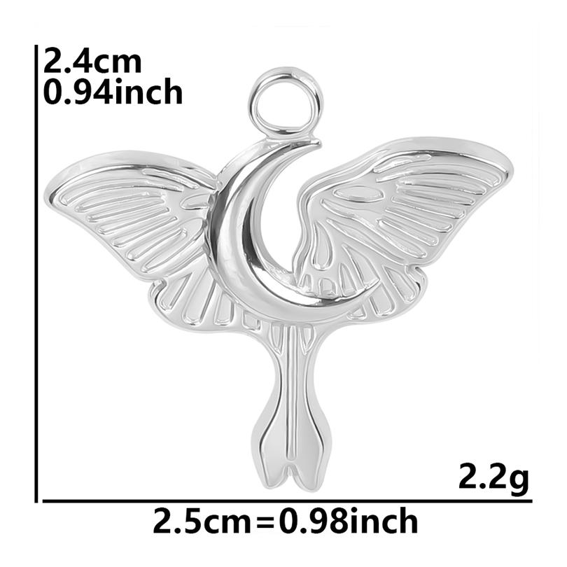 Fashion Moon Charm Pendant Metal 304 Stainless Steel Charms For Jewelry Making Supplies Wicca Components DIY Earrings Bracelets