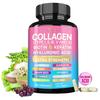 Collagen Peptide Capsules Containing Biotin, Keratin, Vitamin C, Vitamin E, Zinc, Magnesium, and Skin Health Support.