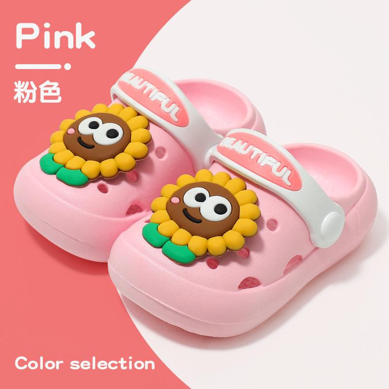 Kids Summer Closed Toe Slippers Soft Sole Non Slip Cute Baby Sandals Boys Girls Indoor Outdoor Home Shoes