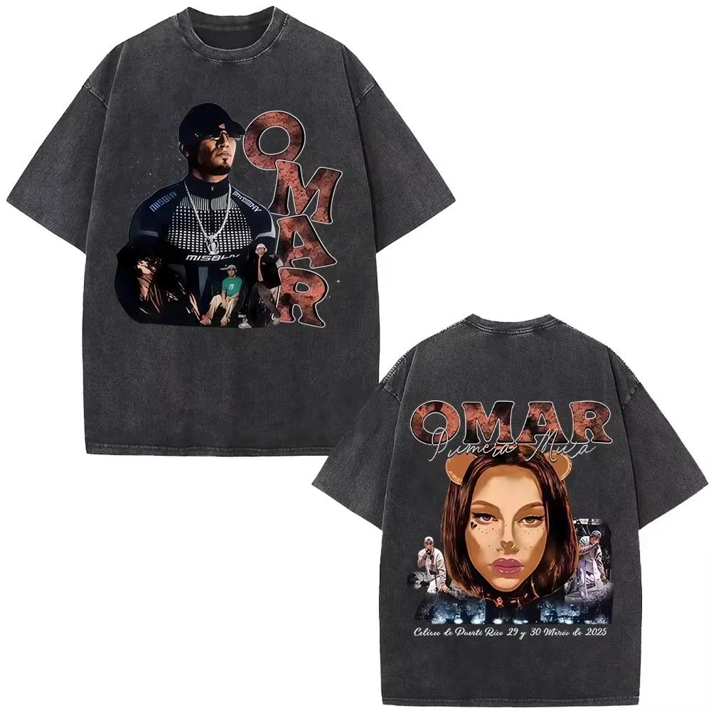 

2026 Vintage Rapper Omar Courtz Primera Musa Music Album Cover T Shirt Men Women s Clothing Fashion Hip Hop Short-sleeved Tee L