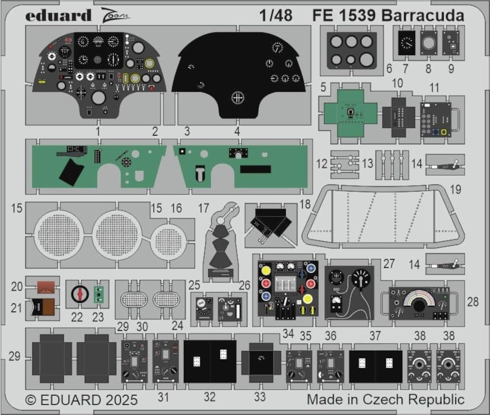 

Eduard 1/48 Zoom Fairy Barracuda Etching Parts (for Trumpeter) Plastic Model Kit Parts EDUFE1539 (Airplane)