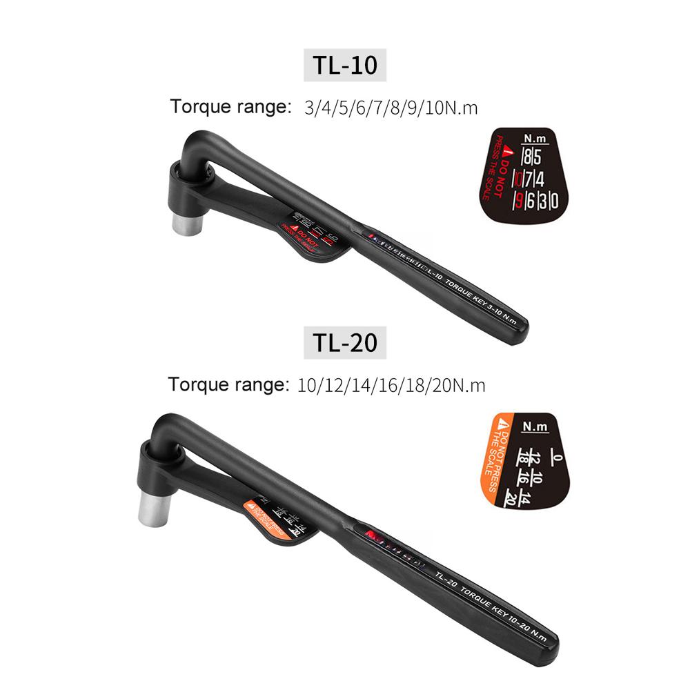 Black Bicycle Torque Wrench Set Hexagon Wrench Portable Bike Spanner Kit High Precision Torque Tool TL 10