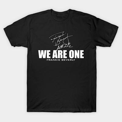 Męski Czarny T-shirt z Nadrukiem Super Duży T-shirt Frankie Beverly - Jesteśmy Jedno Nadruk na Bawełnianym T-shircie z Papieru Transferowego Bez Wycinania