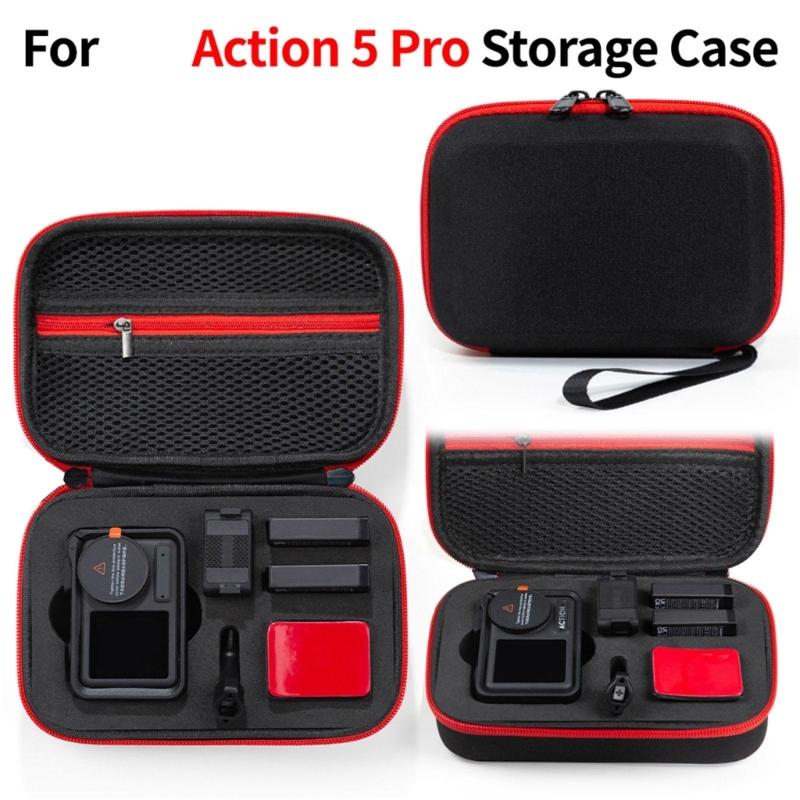 Small Storage Bag For Action 5Pro Camera Case, Soft Padded Protections, Water Resistant Exterior Organizers Handbag