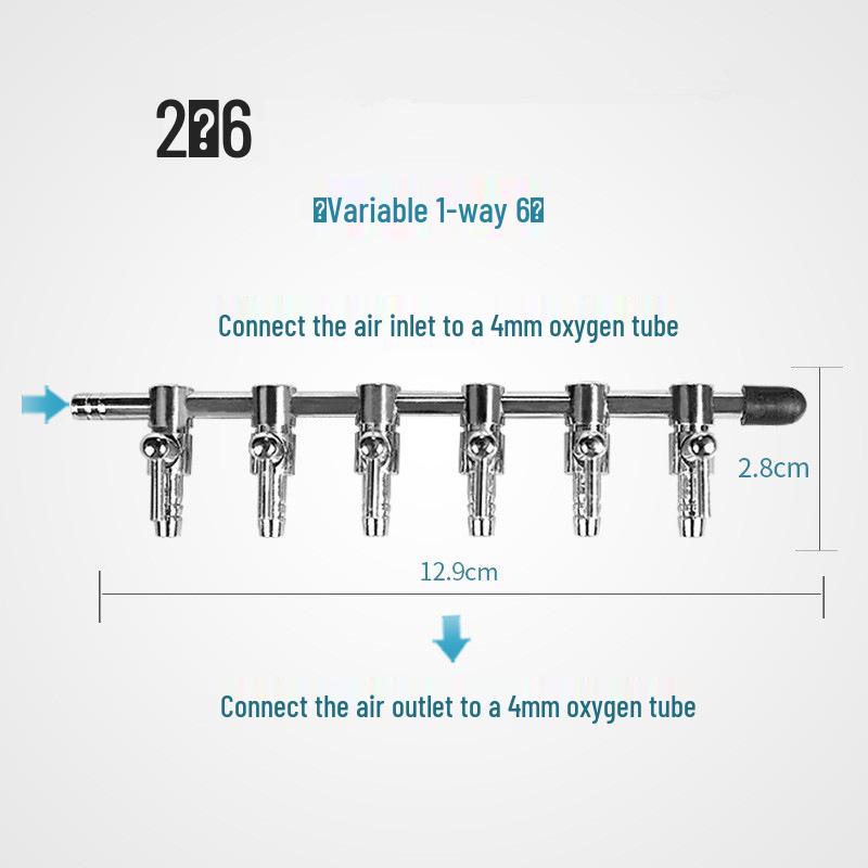 Stainless Steel Aquarium Oxygen Flow Control Valve Splitter