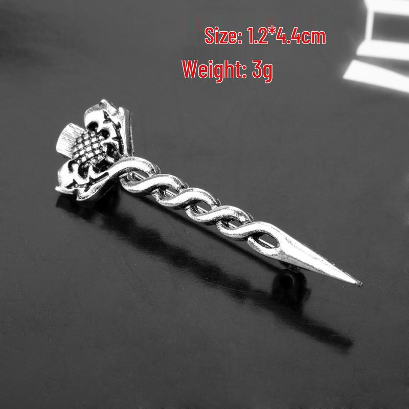 Scottish Thistle Celtic Knot Brooch Pin